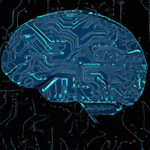 איור של מוח עם מעגלים דיגיטליים, המתאר את הרעיון של AI.