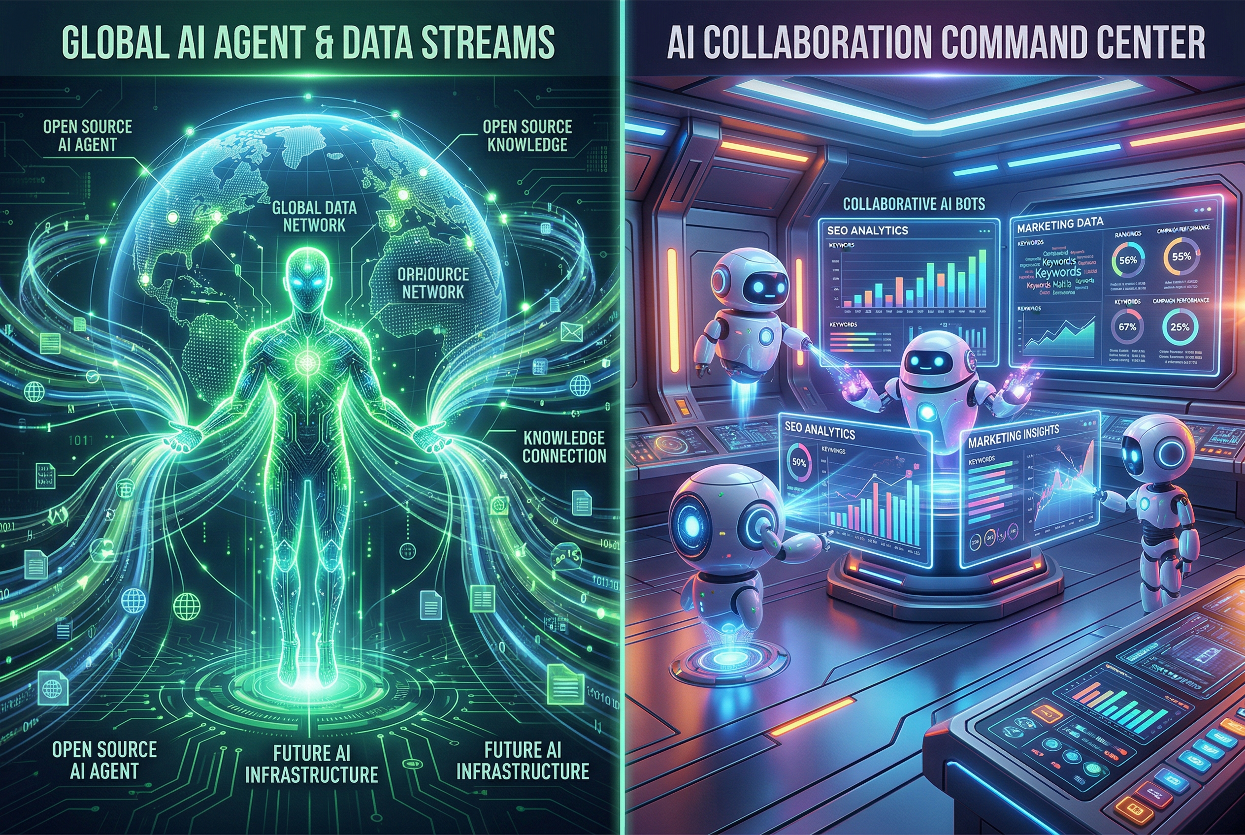 אילוסטרציה של סוכני AI בקוד פתוח של NVIDIA משנים את עולם האוטומציה והשיווק הדיגיטלי