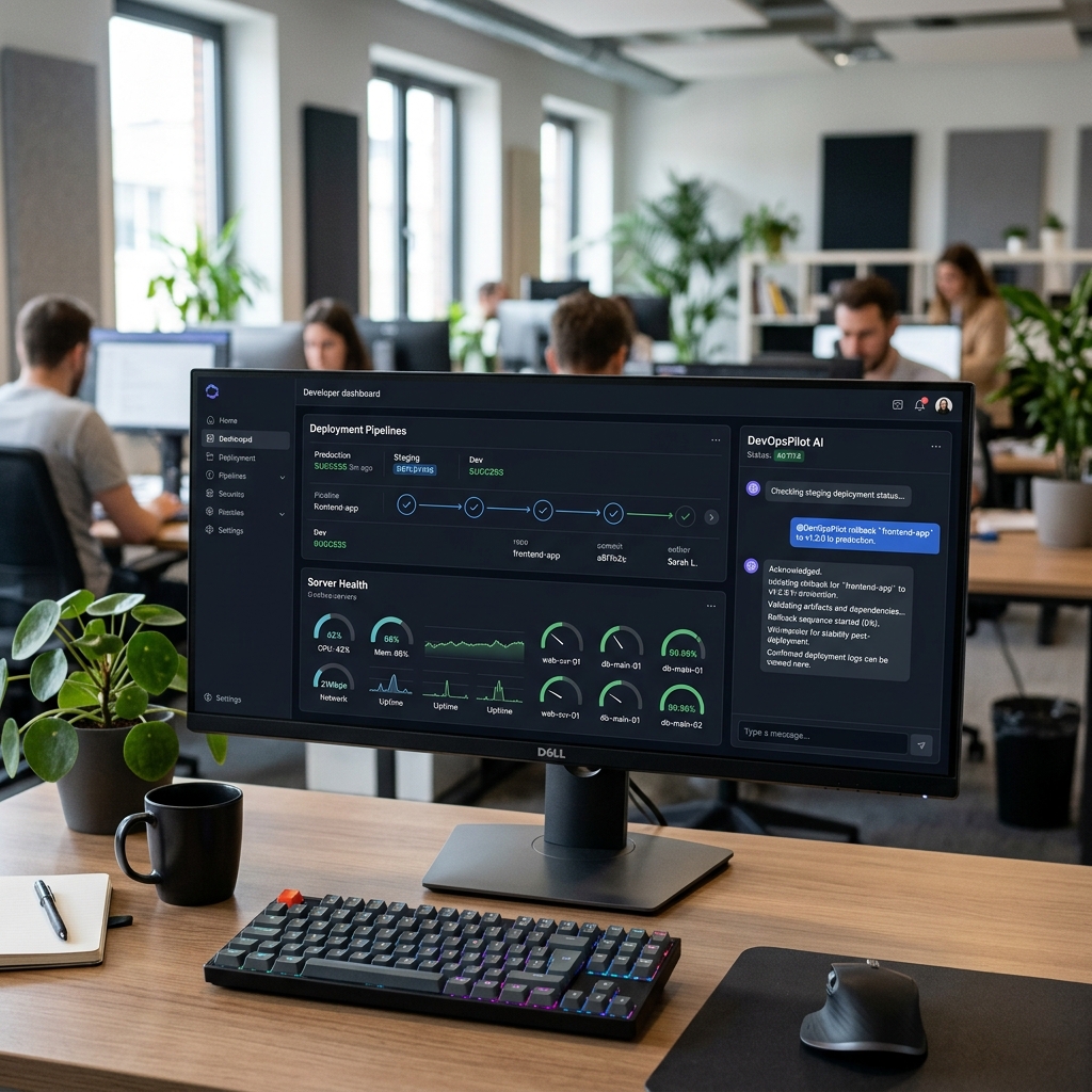 לוח בקרה אינטראקטיבי של DevFlow AI ומערכות אוטומציה לענן